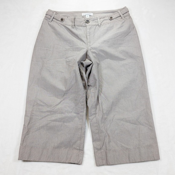 Banana Republic Pants - Banana Republic Capri Pants Women 12 Brown Pinstripe Y2K Vintage Preppy Academia